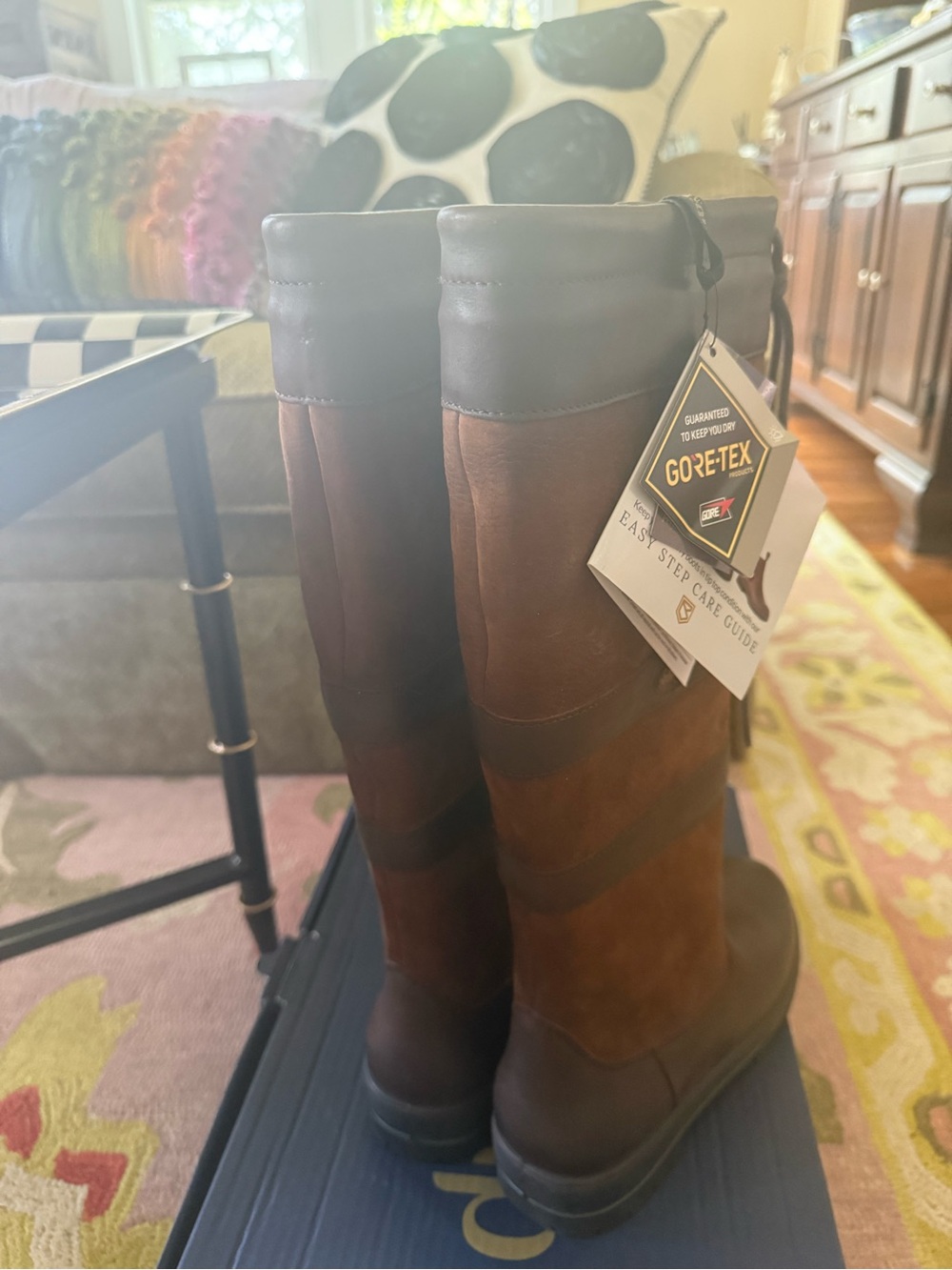 Dubarry of Ireland Brown Leather Tall Lace-Up Riding Boots - Picture 2 of 8